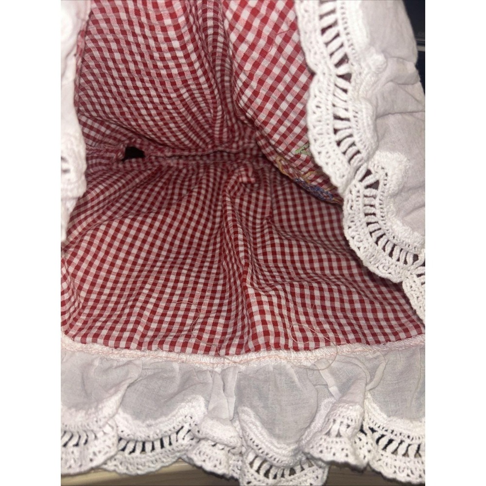 Vintage Baby Togs Red Gingham Embroidered 0-3 Months with Ruffles - Picture 3 of 6